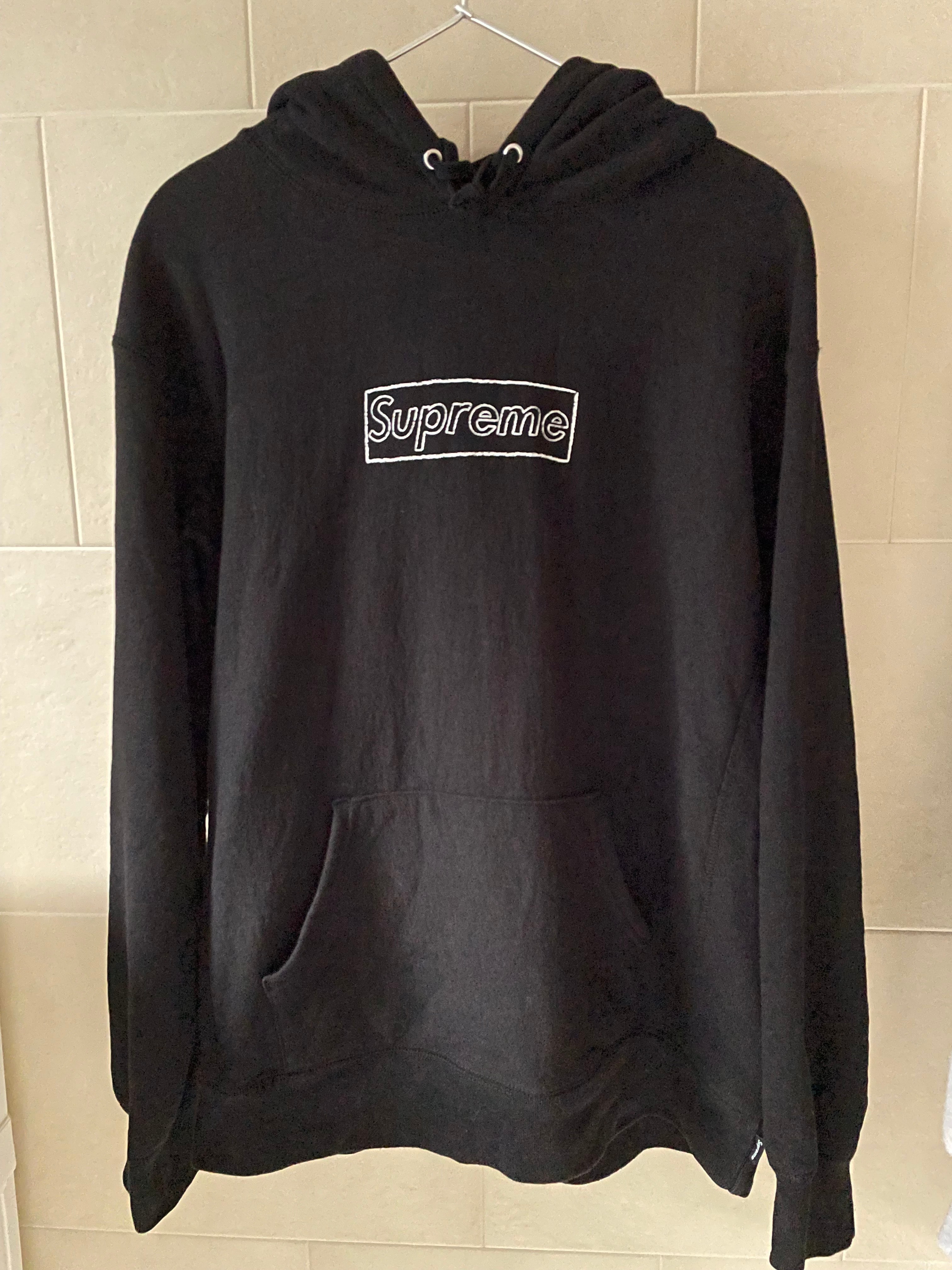 Supreme KAWS Chalk Logo Hooded Sweatshirt "Black"(2021)