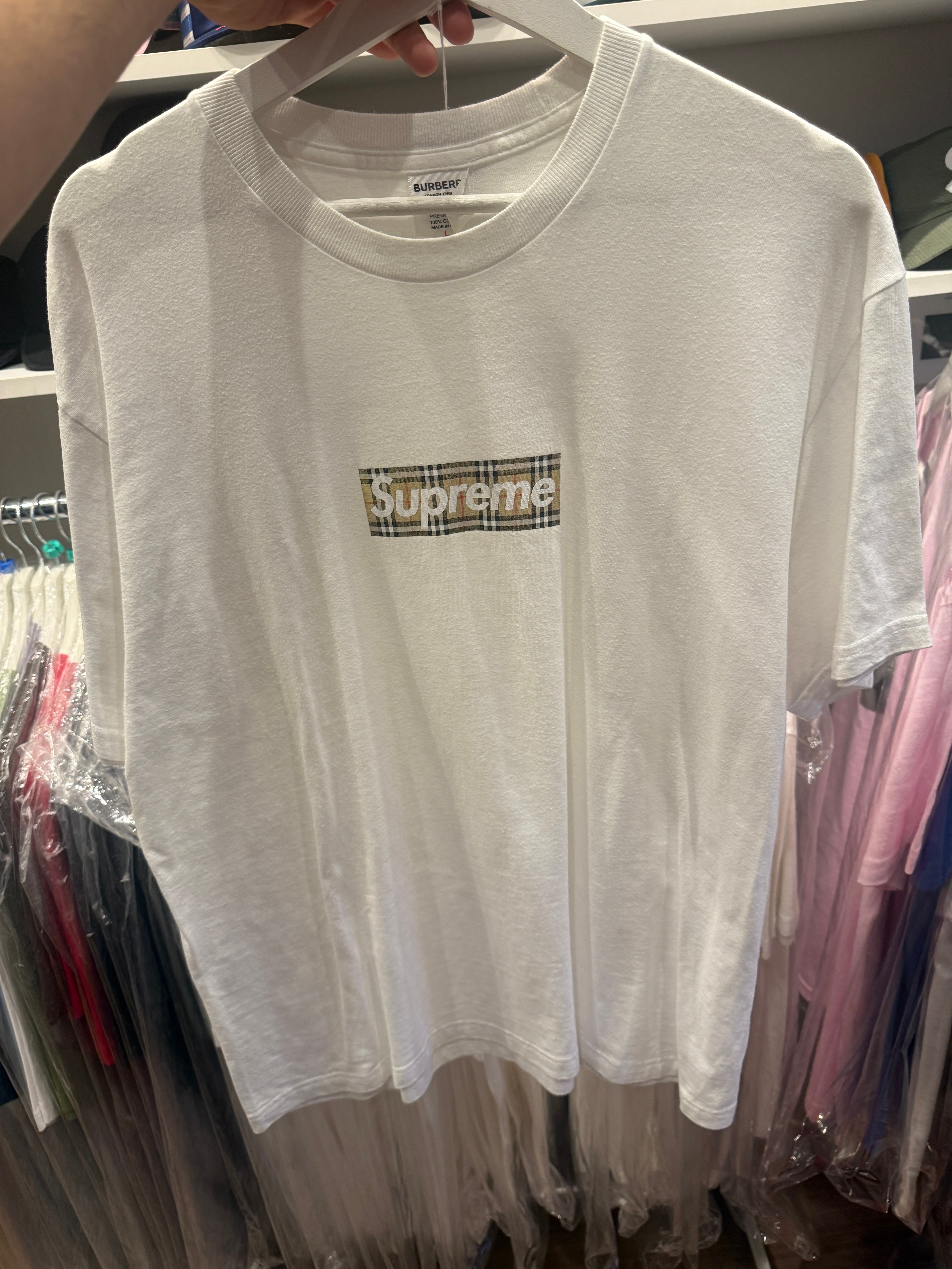 Supreme / Burberry Box Logo Tee "White"
