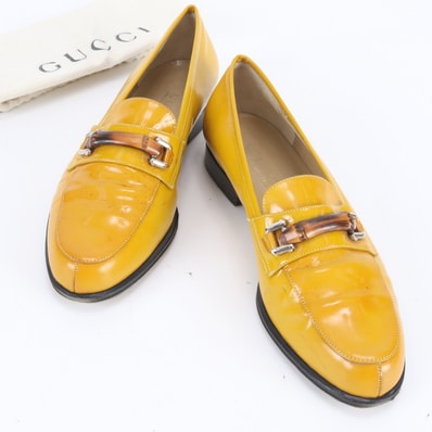 グッチ バンブー38パンプス レザー