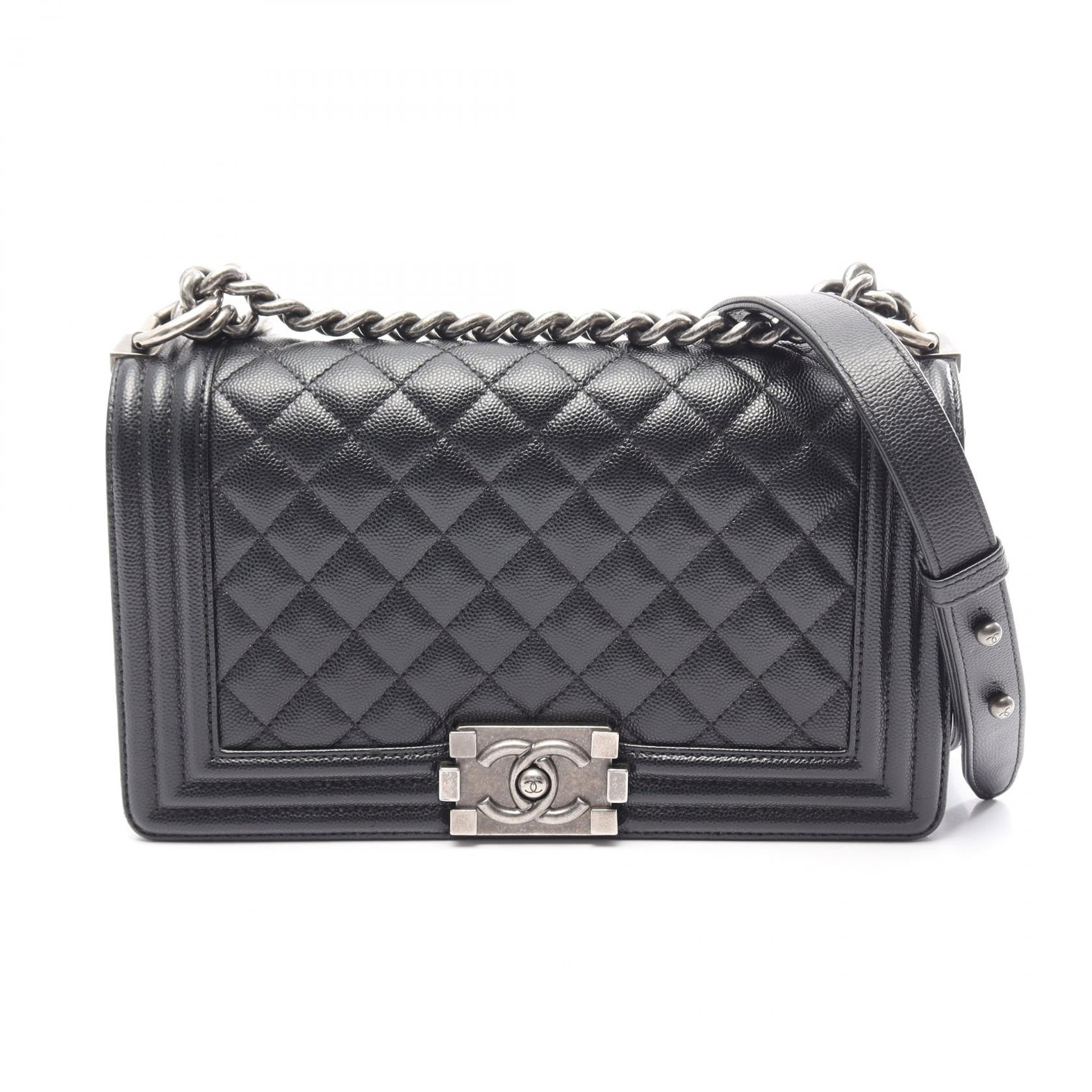 シャネル CHANEL ボーイシャネル ショルダーバッグ バッグ キャビアスキン(グレインドカーフ) レディース ブラック系 A67086 【中古】