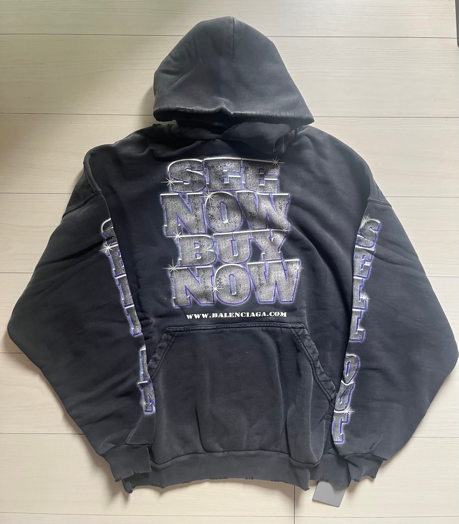 正規品 BALENCIAGA バレンシアガ SEE NOW BUY NOW パーカー サイズ 1  ダークネイビー