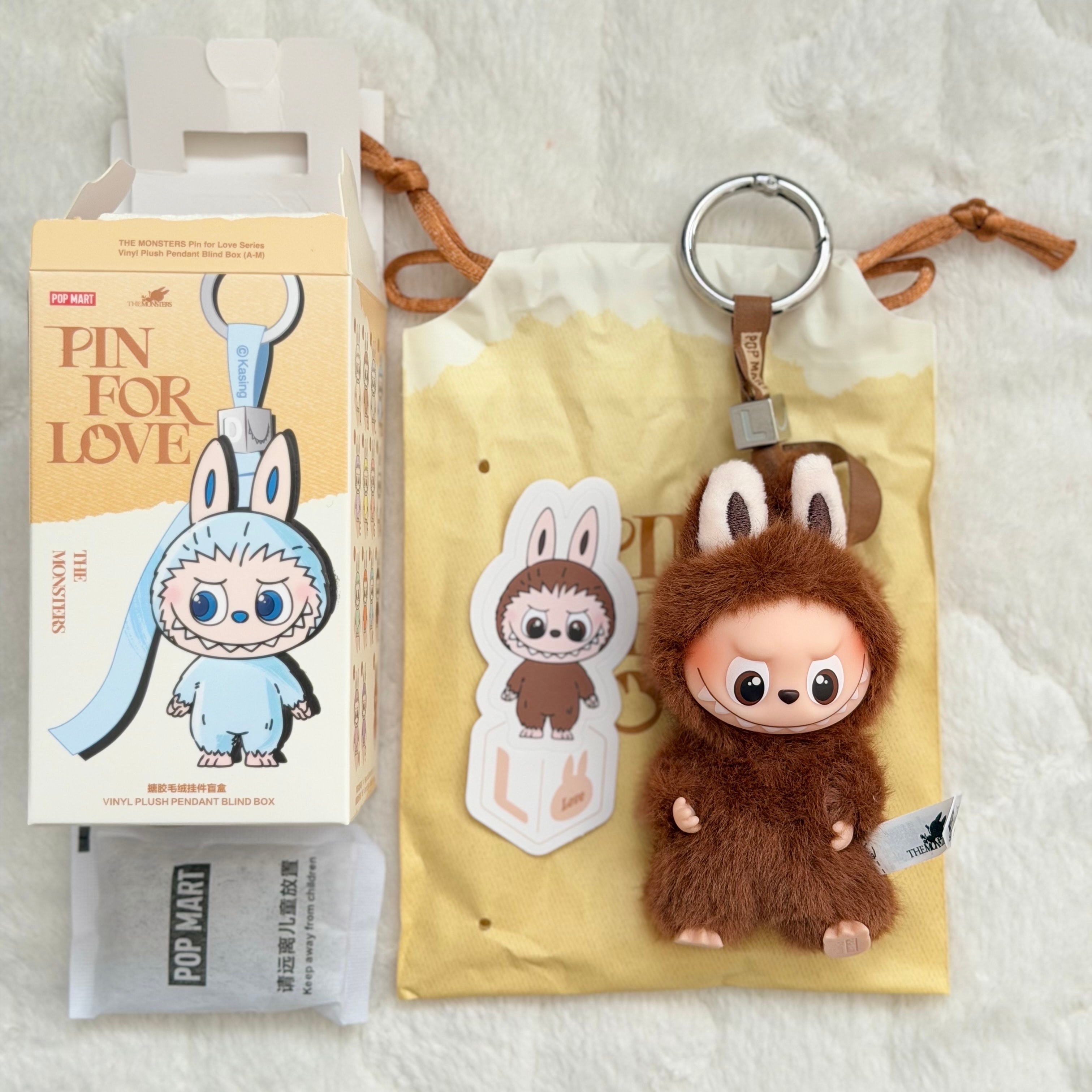 POP MART THE MONSTERS (LABUBU) Pin for Love Series-Vinyl Plush Pendant (A-M) L