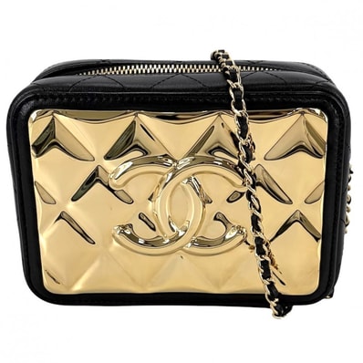 CHANEL シャネル ショルダーバッグ マトラッセ チェーン バニティバッグ 肩掛け 小さめ ラムスキン ブラック 黒 ゴールド金具 レディース【中古品】