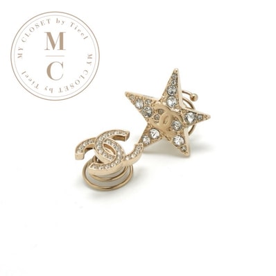 シャネル CHANEL ヘアアクセサリー ゴールド ココマーク スター ラインストーン ヘアクリップ