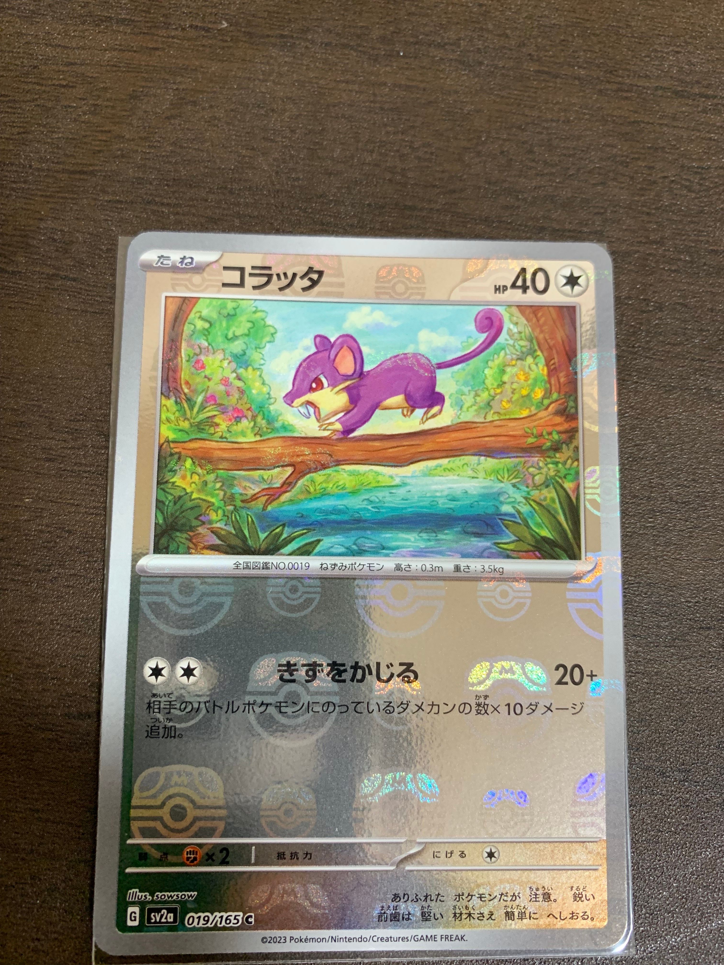 コラッタ C: マスターボールミラー[SV2a 019/165](強化拡張パック「ポケモンカード151」)
