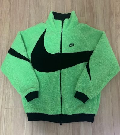 Nike Big Swoosh Reversible Boa Jacket "Illusion Green/Black"