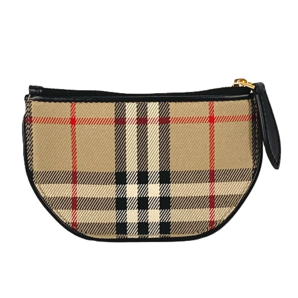 バーバリー BURBERRY オリンピア 8045031 小銭入れ 財布 チェック コインケース レザー/キャンバス ベージュ 未使用