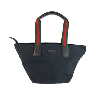美品 GUCCI グッチ シェリーライン ブラック 黒 レッド グリーン GGキャンバス レザー/ トートバッグ ハンドバッグ 603228 【中古】