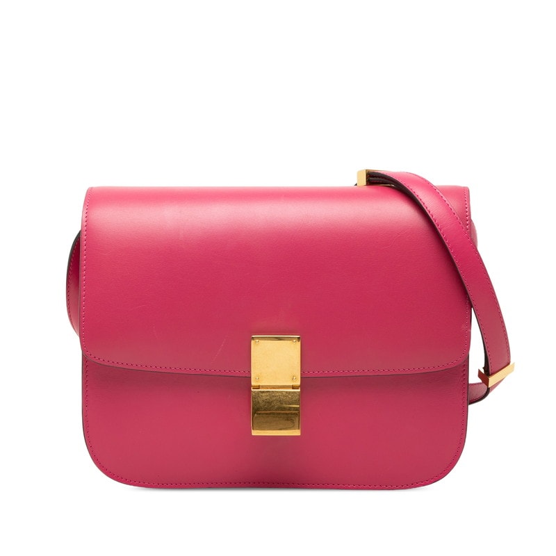 セリーヌ クラシックボックス ショルダーバッグ ピンク レザー レディース CELINE 中古