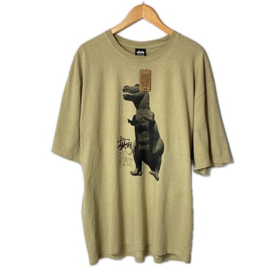 stussy ステューシー Tシャツ ディノプリント SIZE XL メンズ ベージュ系