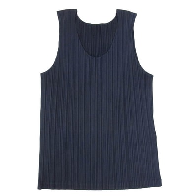 PLEATS PLEASE プリーツプリーズ イッセイミヤケ PP21-JK204 プリーツ加工 ノースリーブ カットソー ネイビー系 3【中古】