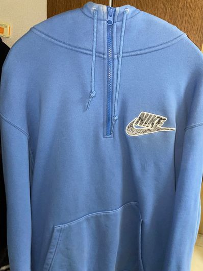 Supreme / Nike® Half Zip Hooded Sweatshirt "Blue"