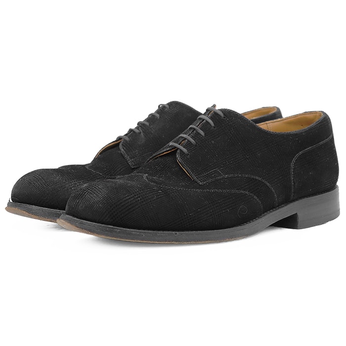 【SALE】J.M.WESTON ジェイエムウエストン × Casely-Hayford ダービーシューズ サイズ 8D メンズ 380 キッドレザー 外羽式 ウィングチップ シューズ 革靴 ブラック 黒 フランス製