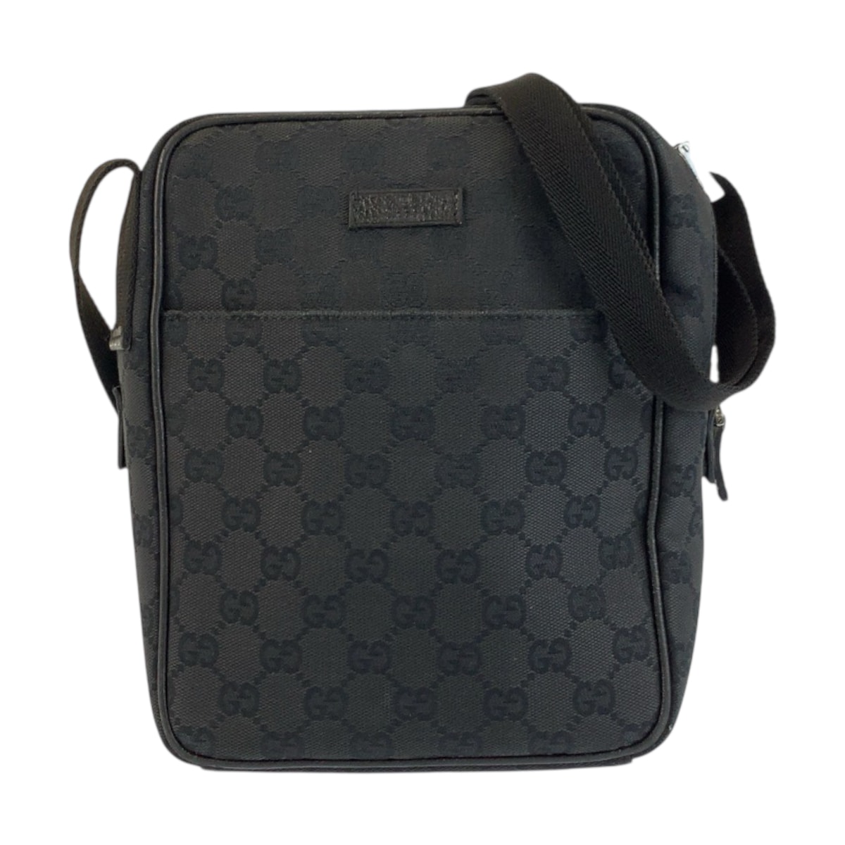 GUCCI グッチ ブラック 黒 GGキャンバス ショルダーバッグ ポシェット 602142 【中古】