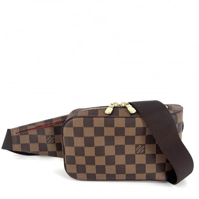 LOUIS VUITTON ルイヴィトン ボディバッグ ジェロニモス ウエストポーチ 斜め掛け Geronimos N51994 ダミエキャンバス ブラウン 茶 ゴールド金具 メンズ【中古品】