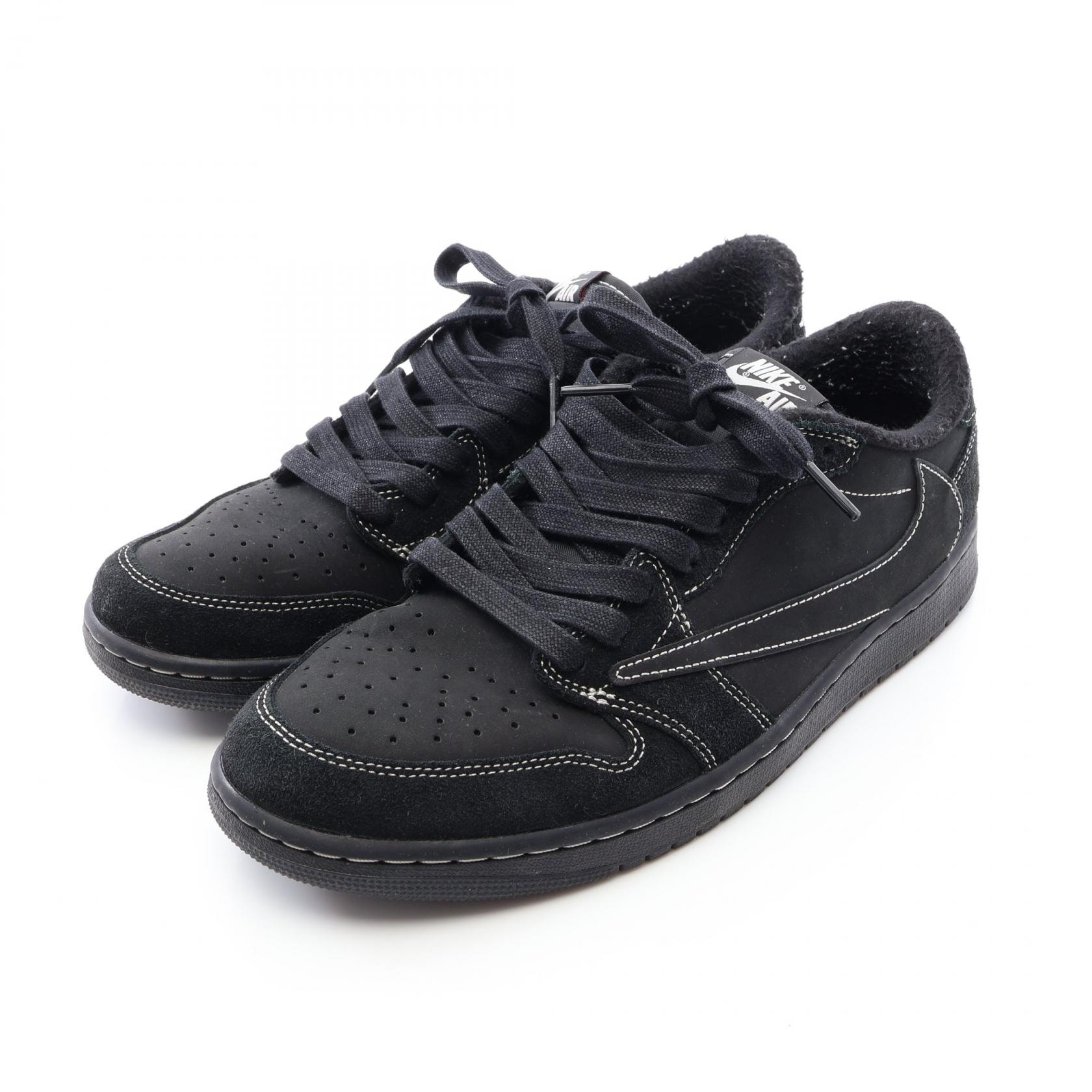 ナイキ NIKE NIKE × TRAVIS SCOTT CACTUS JACK Air Jordan 1 Low OG SP Black Phantom スニーカー 靴 レザー スウェード メンズ ブラック系 DM7866-01 【中古】