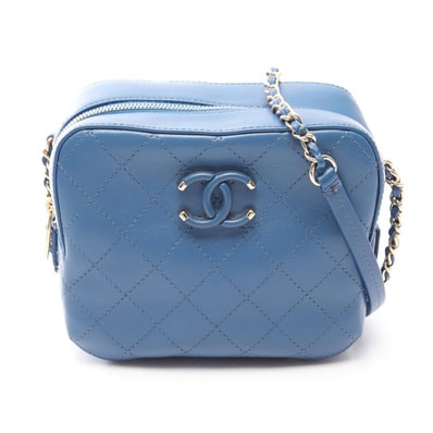 シャネル CHANEL マトラッセ スモール カメラバッグ ショルダーバッグ バッグ レザー レディース ブルー系 AS0538 【中古】