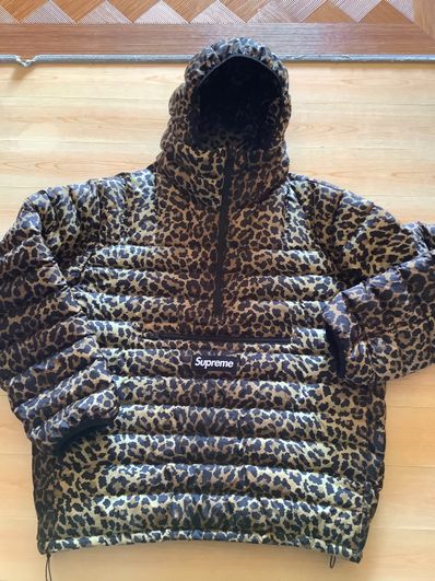 Supreme Micro Down Half Zip Hooded Pullover "Leopard"