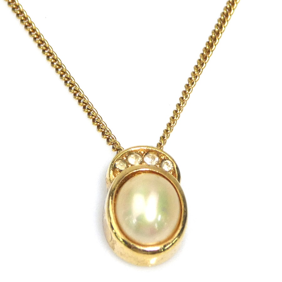 クリスチャンディオール Christian Dior ネックレス メタル/フェイクパール ゴールド レディース【中古】 h32075a