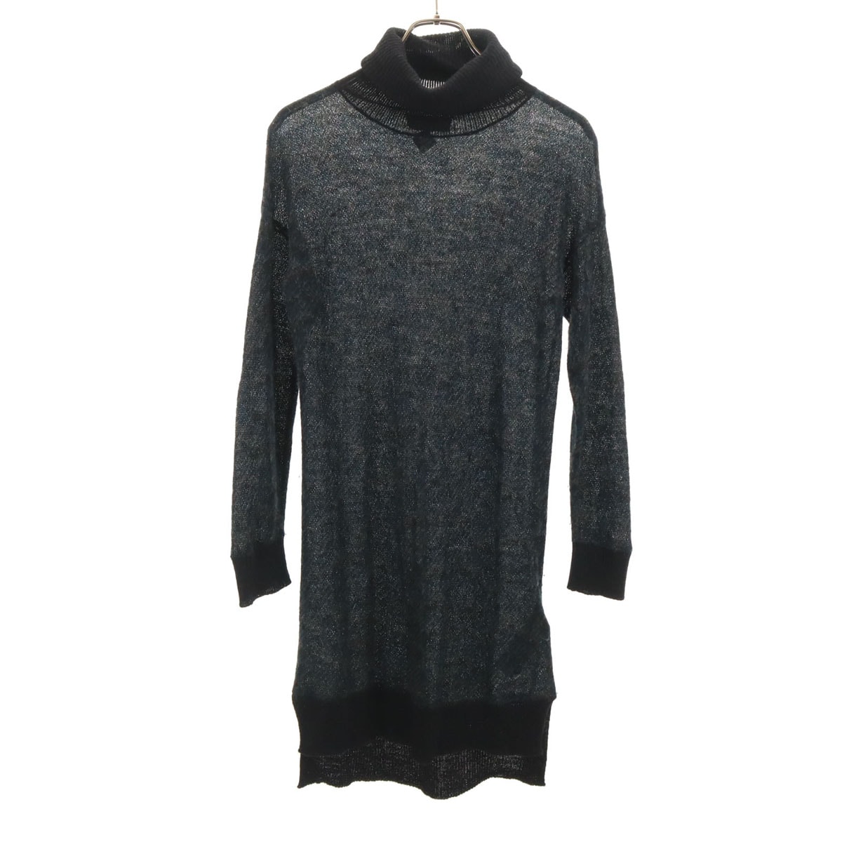 DIESEL ディーゼル アルパカ 長袖 タートルネック ニット ワンピース XS ブラック系