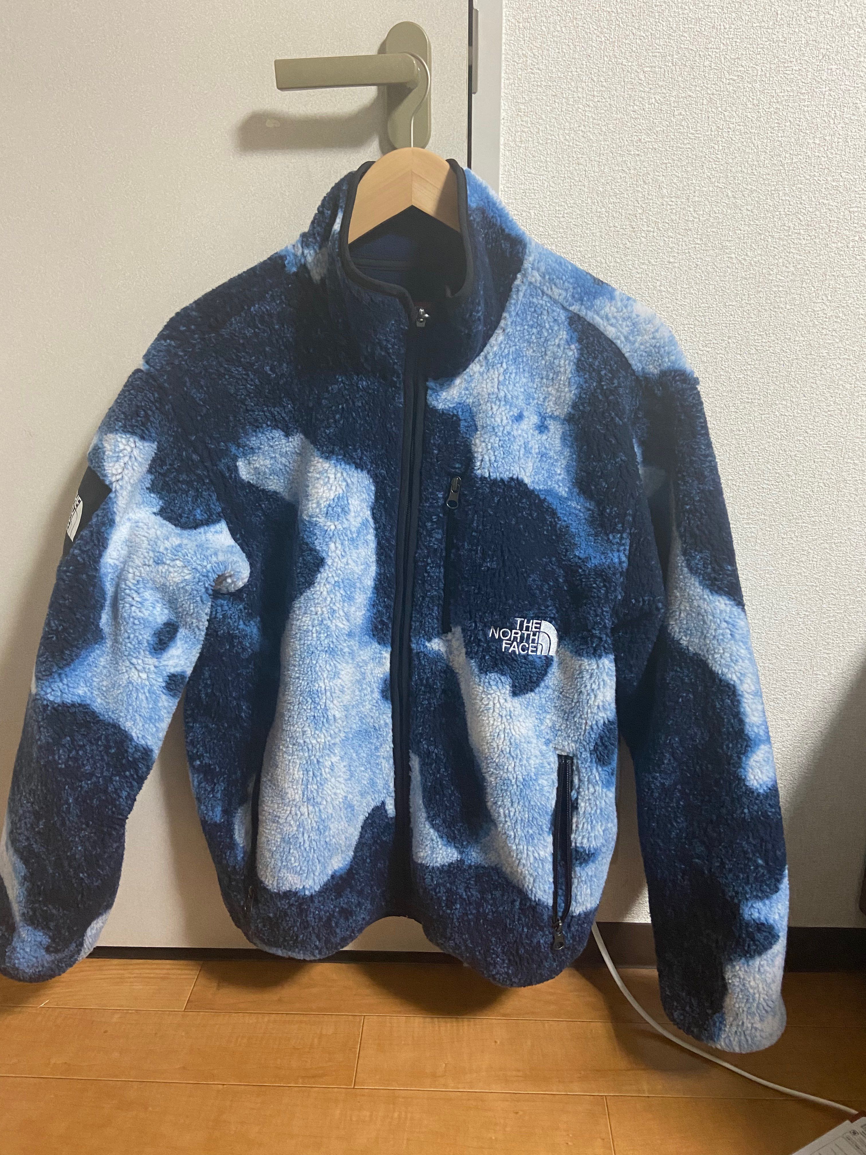Supreme x The North Face Bleached Denim Print Fleece Jacket "Indigo"