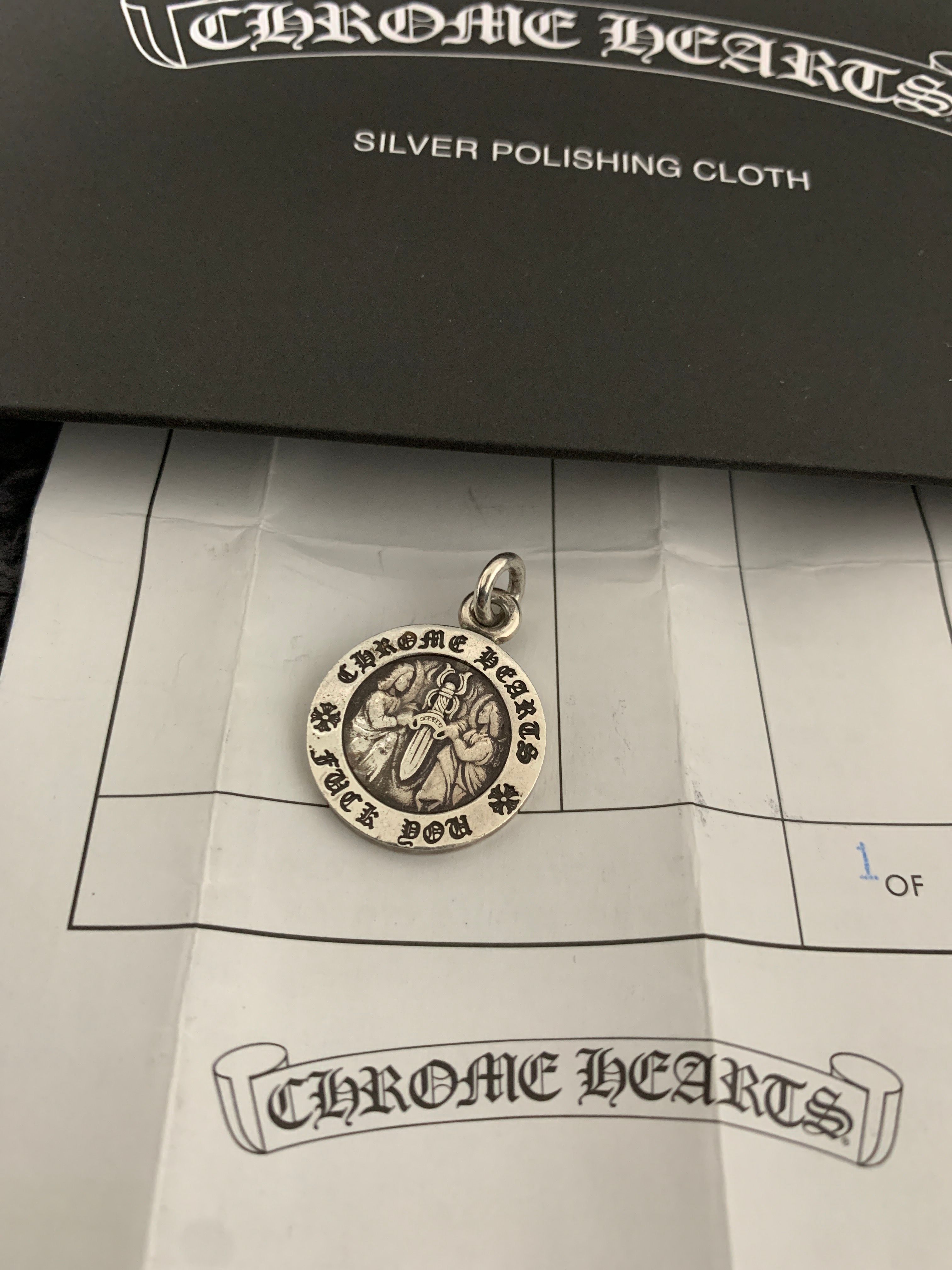 Chrome Hearts Angel Medal Charm Fuck You "Silver"