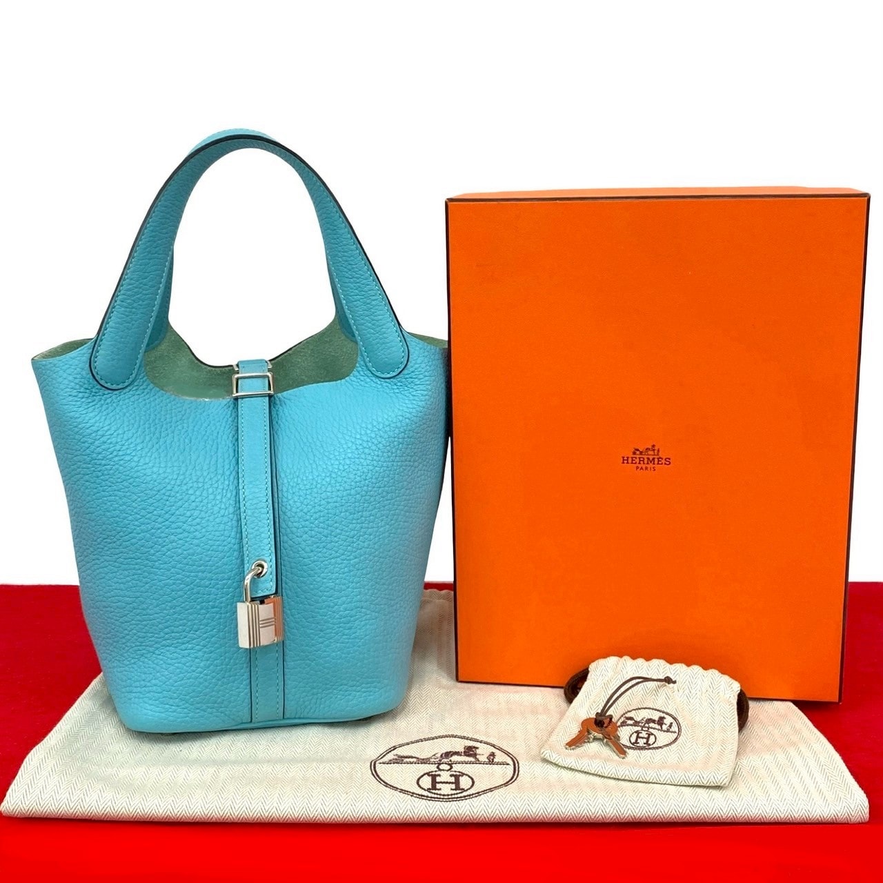 HERMES エルメス ピコタンロック PM トリヨンクレマンス ハンドバッグ ブルー
 92296
