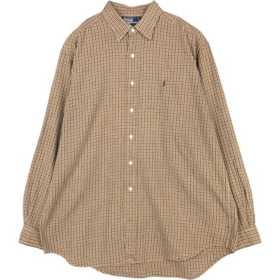 古着 ラルフローレン Ralph Lauren LOWELL SPORT 長袖 コットンチェックシャツ メンズL相当/eaa676624