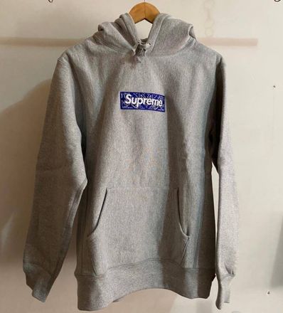 Supreme Bandana Box Logo Hooded Sweatshirt "Grey"