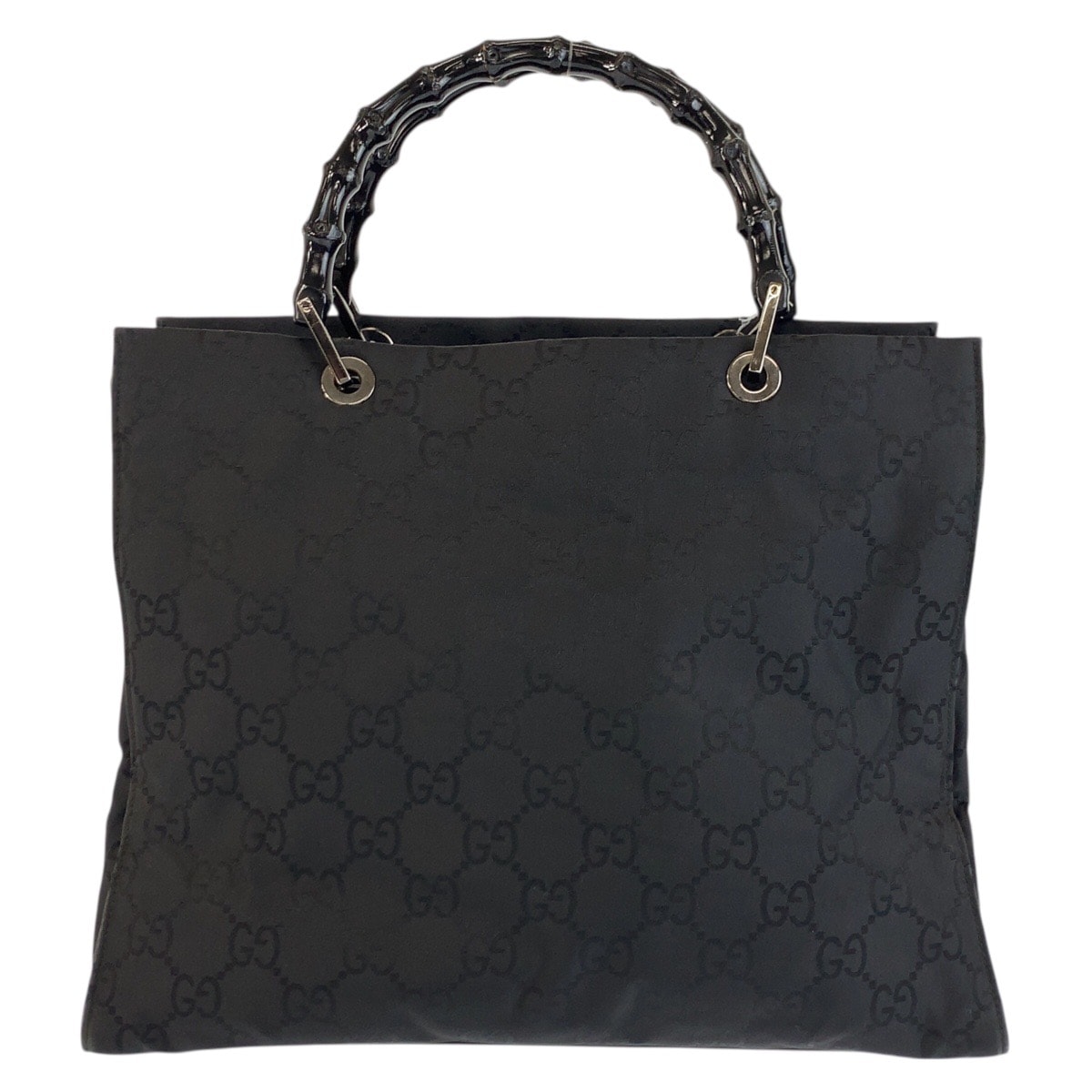 美品 GUCCI グッチ バンブー GG柄 ブラック 黒 ナイロン ハンドバッグ トートバッグ 603331 【中古】
