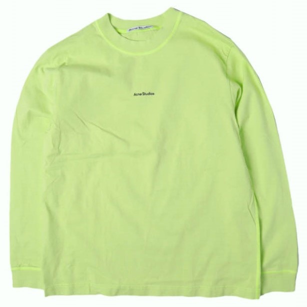 Acne Studios アクネストゥディオズ EXTORR STAMP L/S T-SHIRTS ミニロゴプリント ロングスリーブTシャツ BL0279 FN-MN-TSHI000354 M LIME GREEN 長袖 トップス g27725