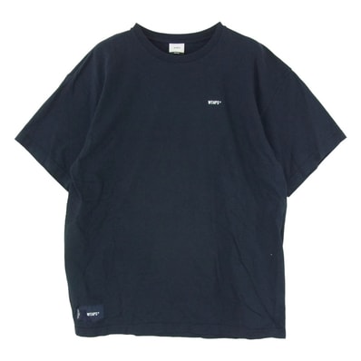 WTAPS ダブルタップス 23SS 231ATDT-STM09S LLW SS COTTON 半袖 コットン ロゴ クルーネック Tシャツ ネイビー系 3【中古】
