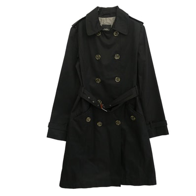 MAX MARA マックスマーラ ジャケット 50260279 Weekend Line ウィークエンドライン 裏地チェック トレンチコート ブラック系 40【中古】