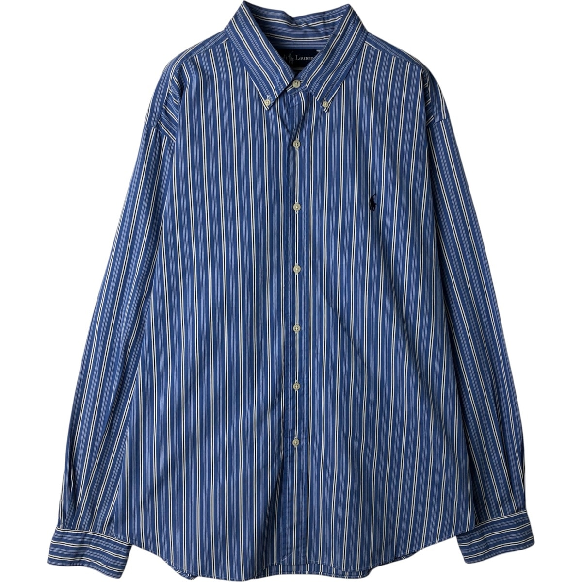 古着 ラルフローレン Ralph Lauren CLASSIC FIT クラシックフィット マルチストライプ 長袖 ボタンダウンストライプシャツ メンズXL相当/eaa628611
