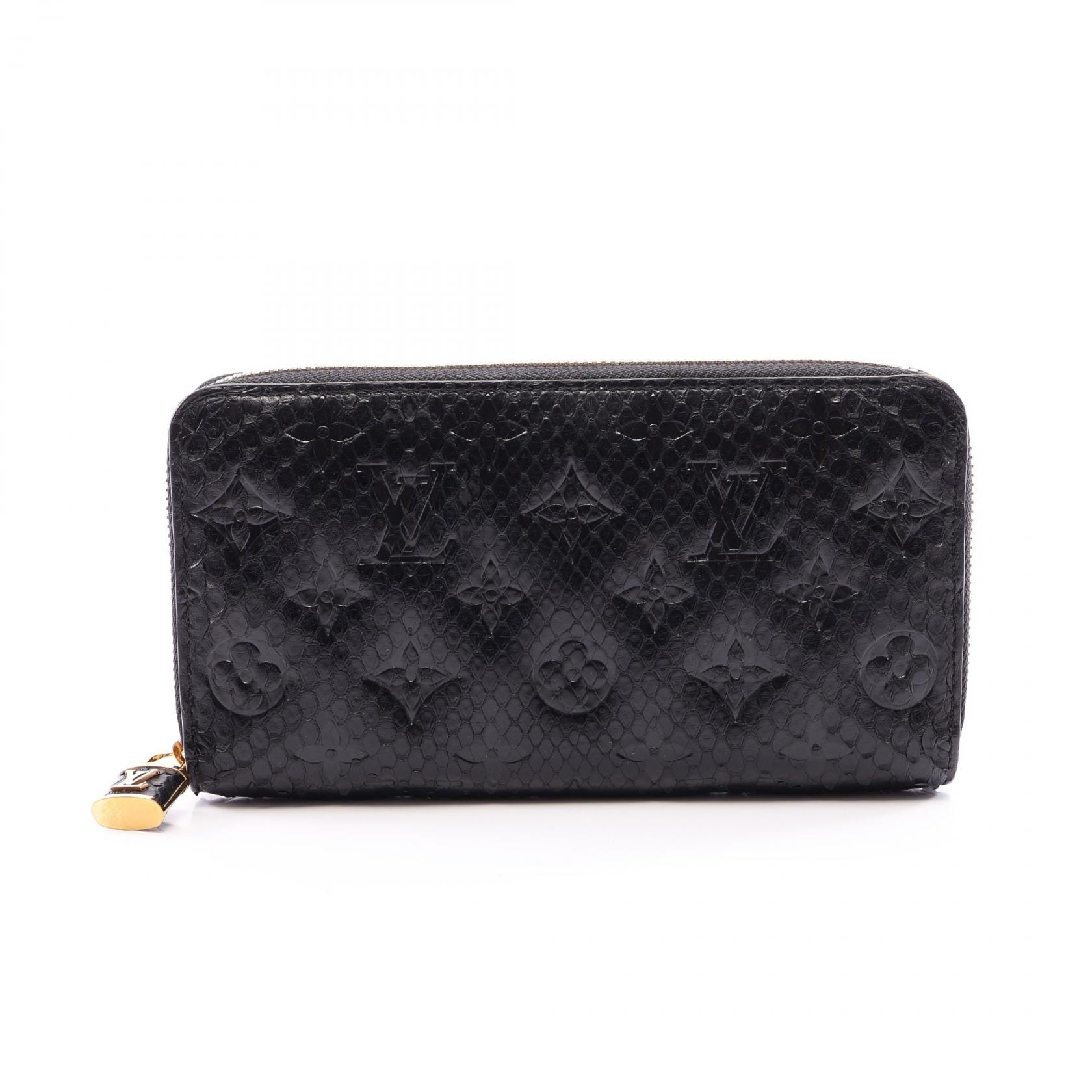 ルイ・ヴィトン LOUIS VUITTON ジッピーウォレット モノグラムパイソン ノワール ラウンド長財布 財布 エキゾチックレザー レディース ブラック系 N80686 【中古】