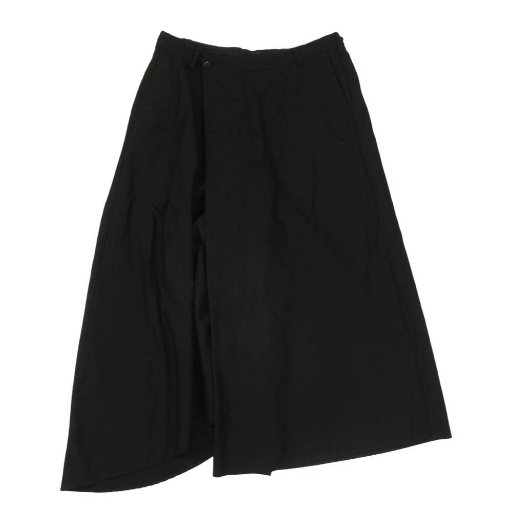 LAD MUSICIAN ラッドミュージシャン 2216-556 CROPPED PANTS クロップド ワイド 裾変形 ラップ パンツ ブラック系 46【中古】