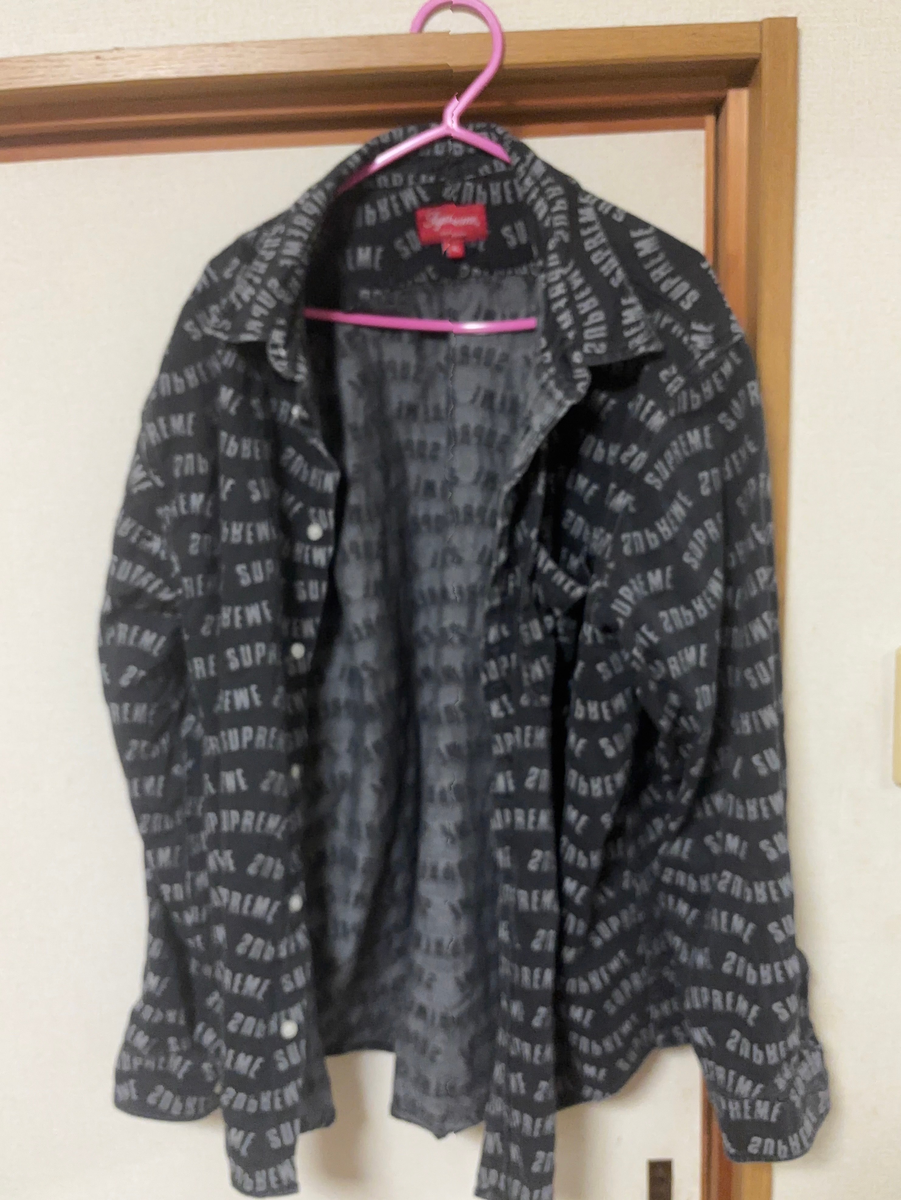 Supreme Arc Jacquard Denim Shirt "Black"