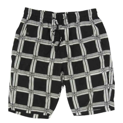 Needles ニードルス ショートパンツ MR181 String Cowboy Short R/C Lawn Cloth ストリング カウボーイ ショーツ レーヨン コットン チェック ショート パンツ ブラック系 S【中古】