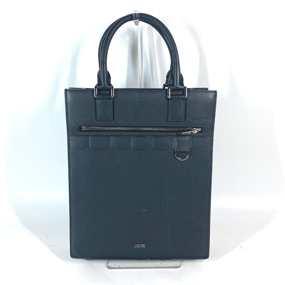 ディオール Dior サファリ safari ロゴ トートバッグ 縦型 カバン 肩掛け ショルダーバッグ ハンドバッグ レザー ブラック