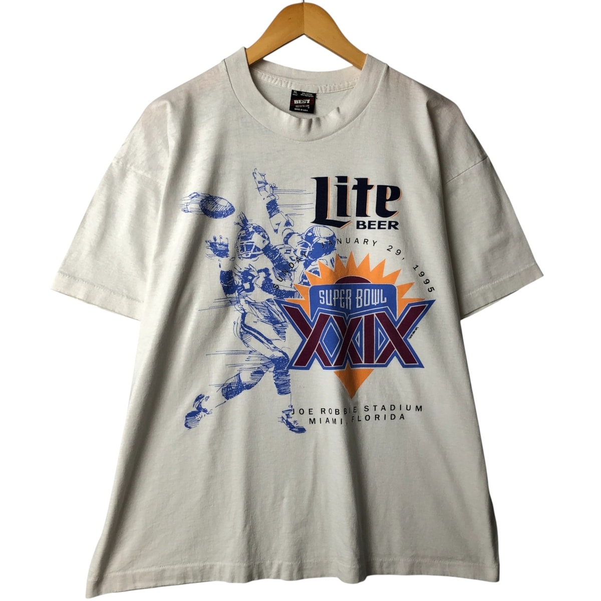 古着 90年代 フルーツオブザルーム FRUIT OF THE LOOM BEST SUPER BOWL XXIX スーパーボウル スポーツプリントTシャツ USA製 メンズXL相当 ヴィンテージ/eaa589427