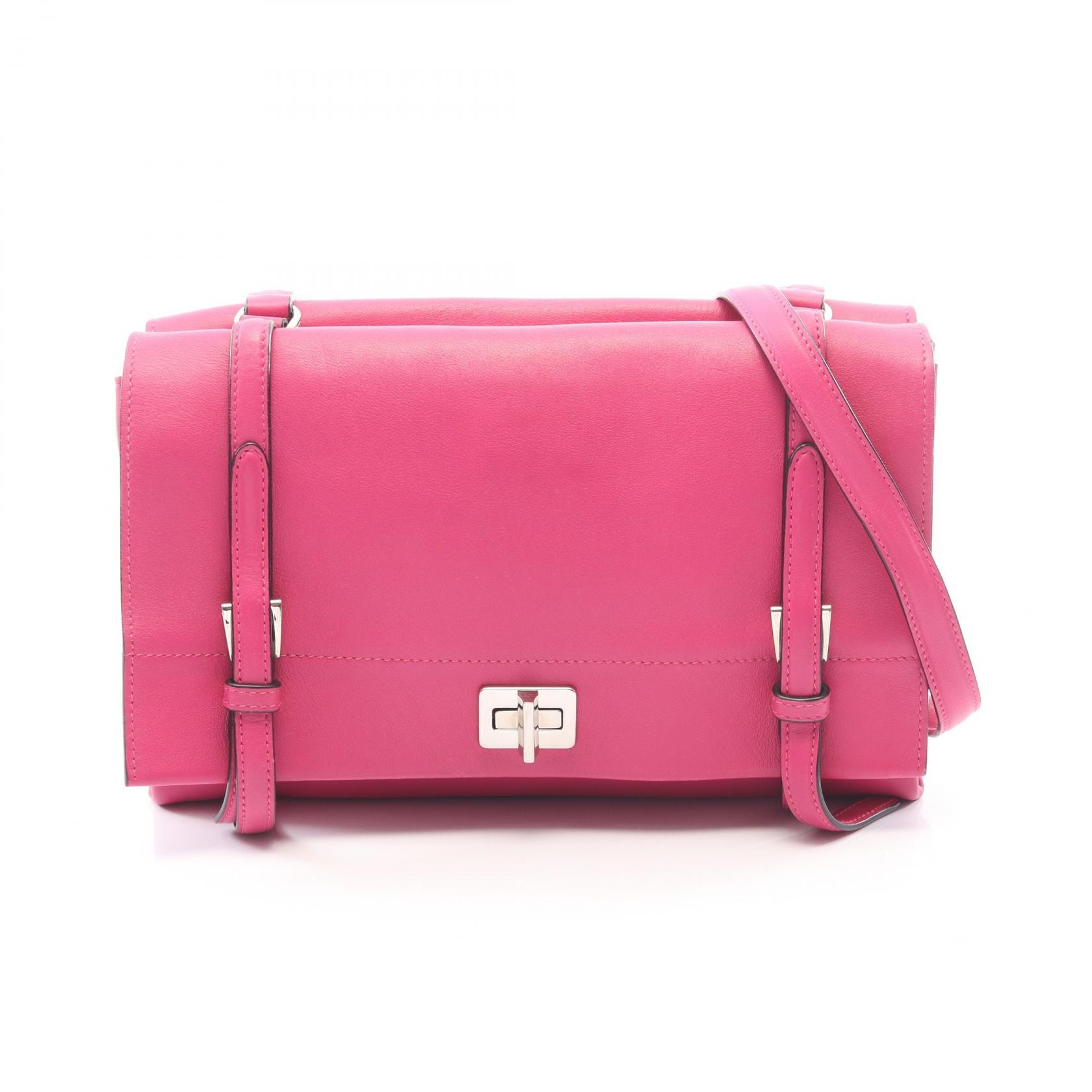 プラダ PRADA LUX CALF ショルダーバッグ バッグ レザー レディース ピンク系 BT0993 【中古】