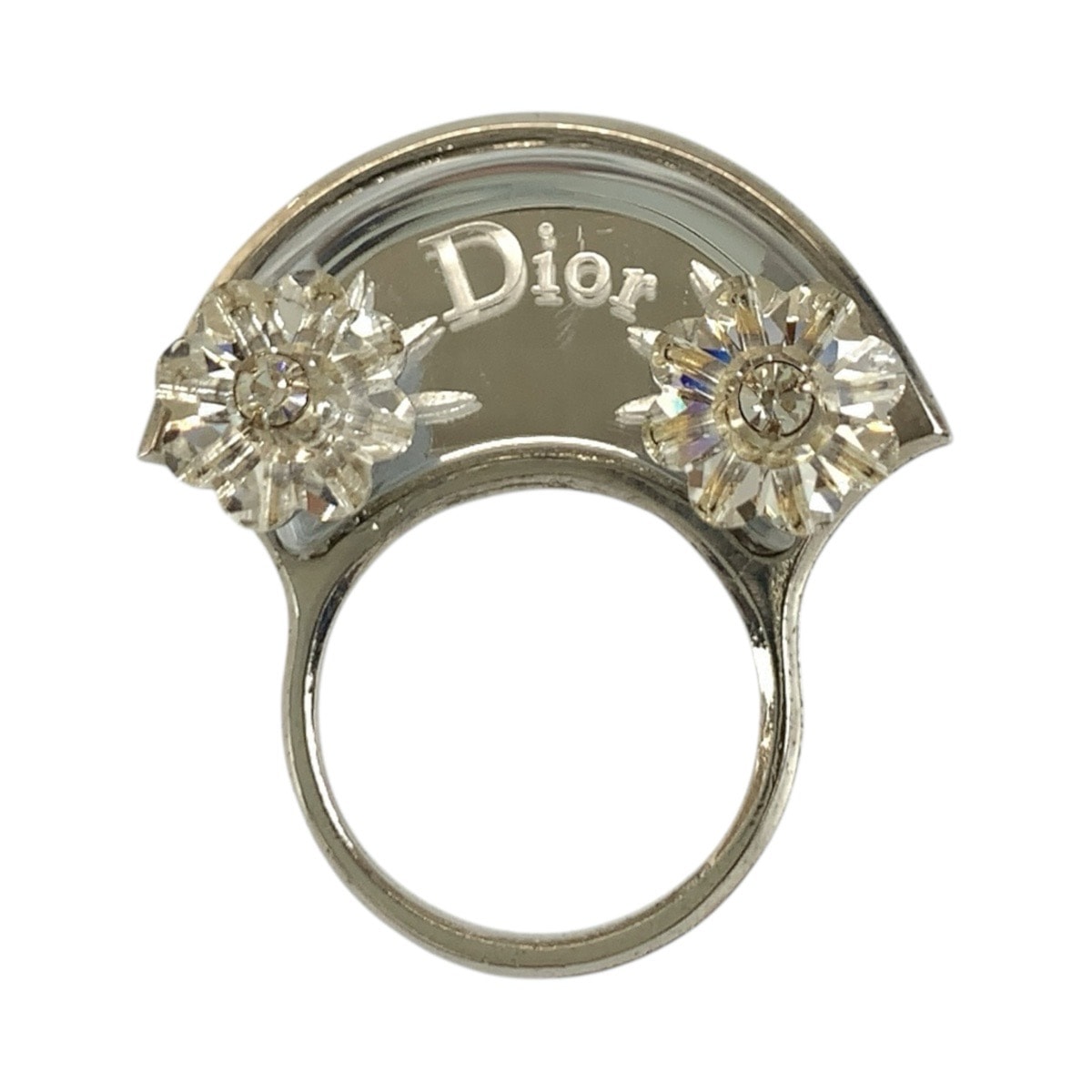 美品 Dior ディオール フラワー シルバー メタル リング 指輪 12号 1-0292572 【中古】