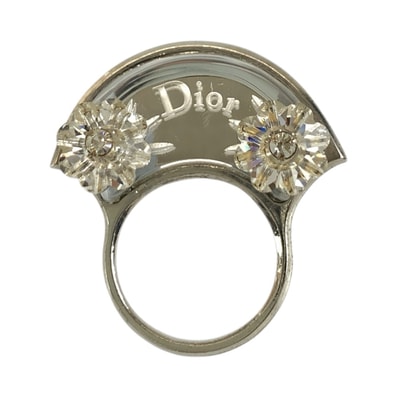 美品 Dior ディオール フラワー シルバー メタル リング 指輪 12号 1-0292572 【中古】