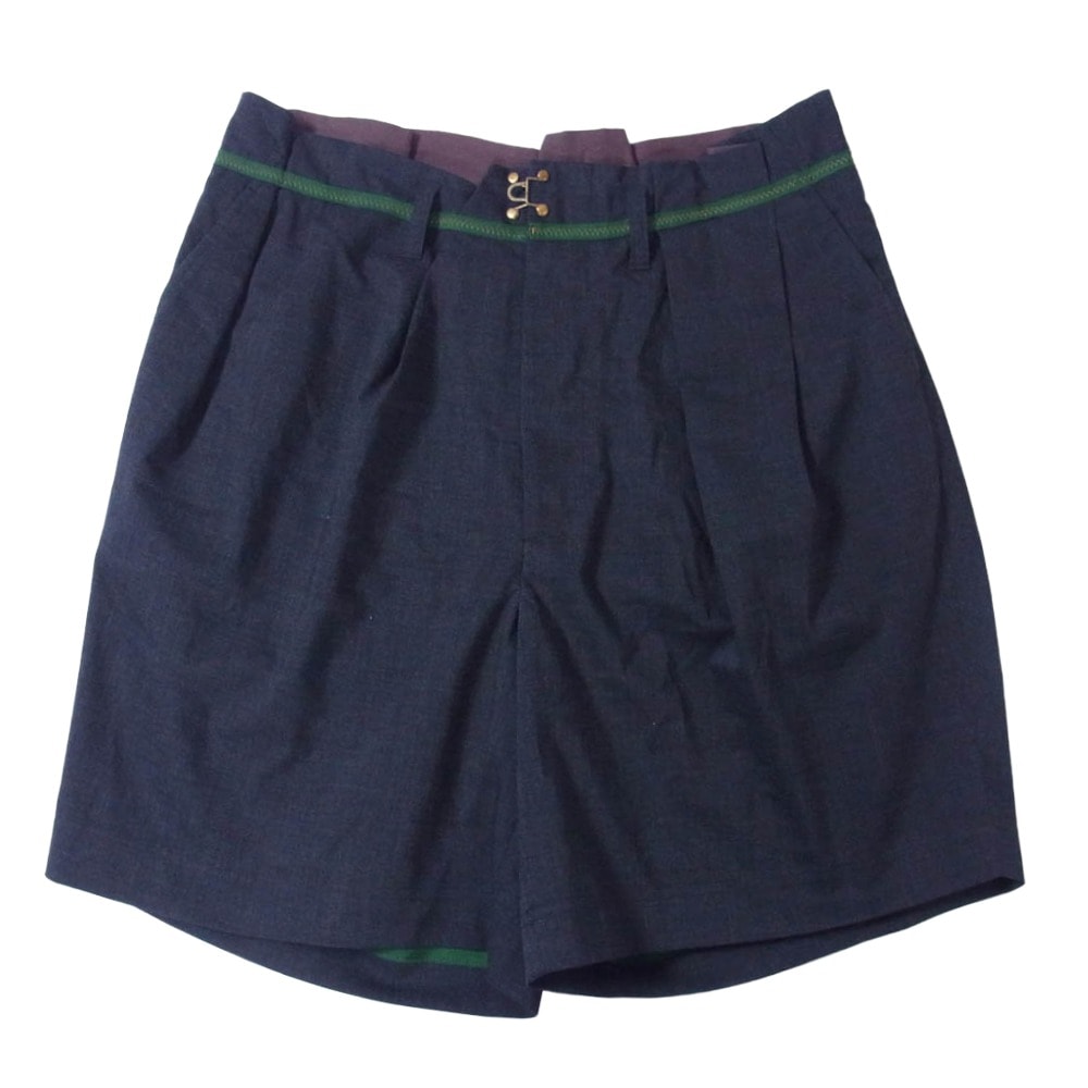 kolor カラー ショートパンツ 23SS 23SCM-P02101 タック ショーツ ショートパンツ ダークネイビー系 2【中古】