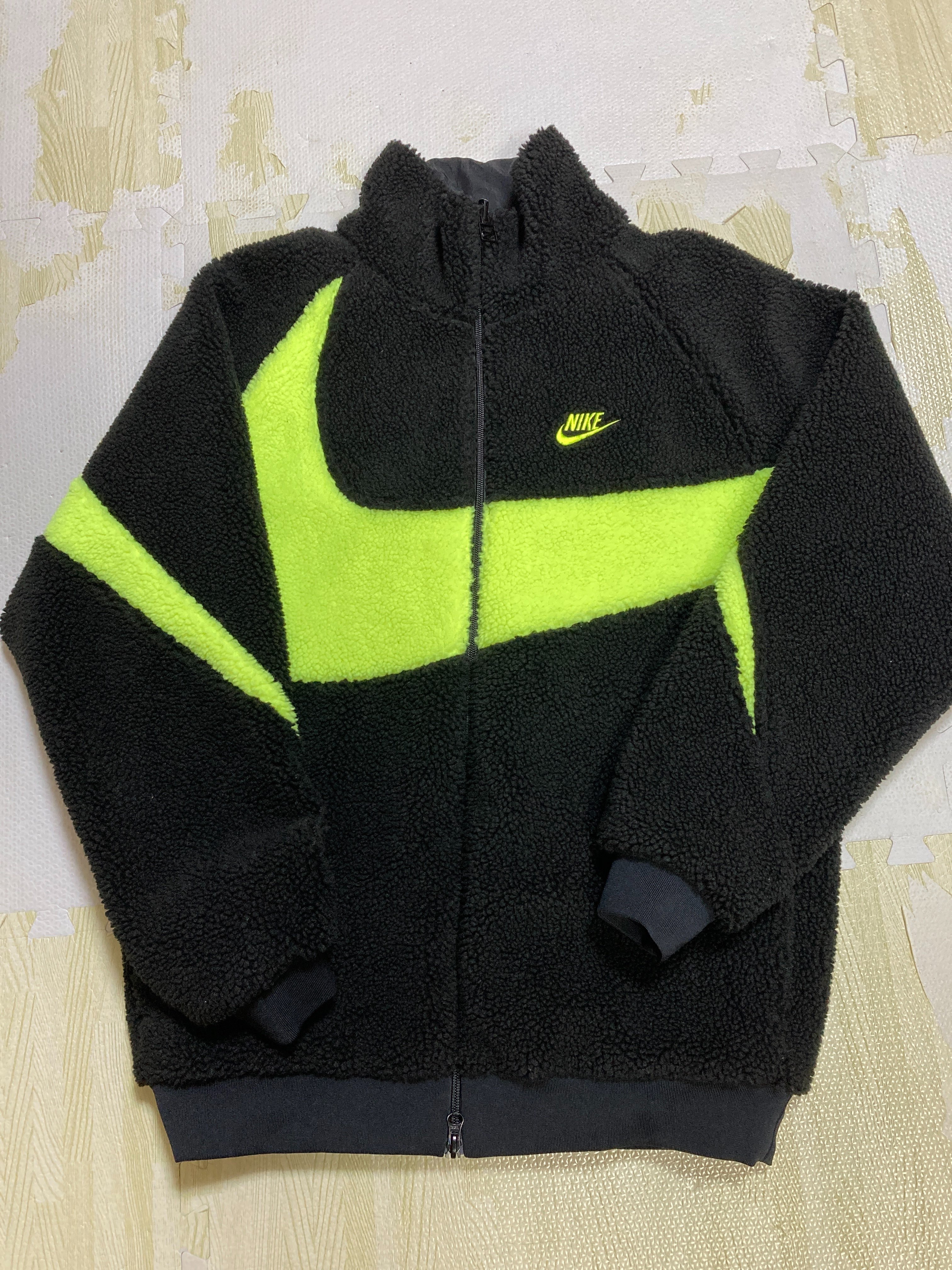 Nike Big Swoosh Reversible Boa Jacket"Black Neon"
