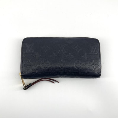 LOUIS VUITTON(ルイ・ヴィトン) モノグラム アンプラント ジッピーウォレット マリーヌルージュ カーフレザー M62121 長財布 251.21g ネイビー×レッド