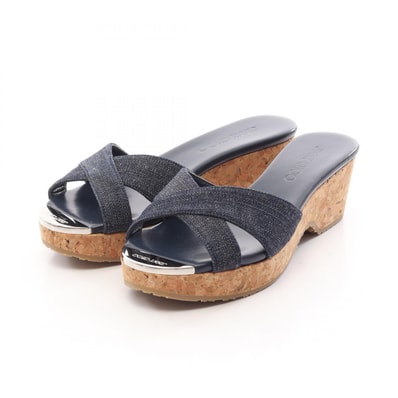 ジミーチュウ JIMMY CHOO PANNA サンダル 靴 デニム レディース ネイビー系 【中古】