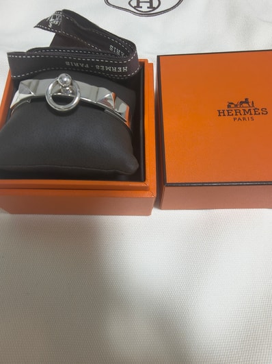 Hermes Collier De Chien Bracelet PM "Silver"