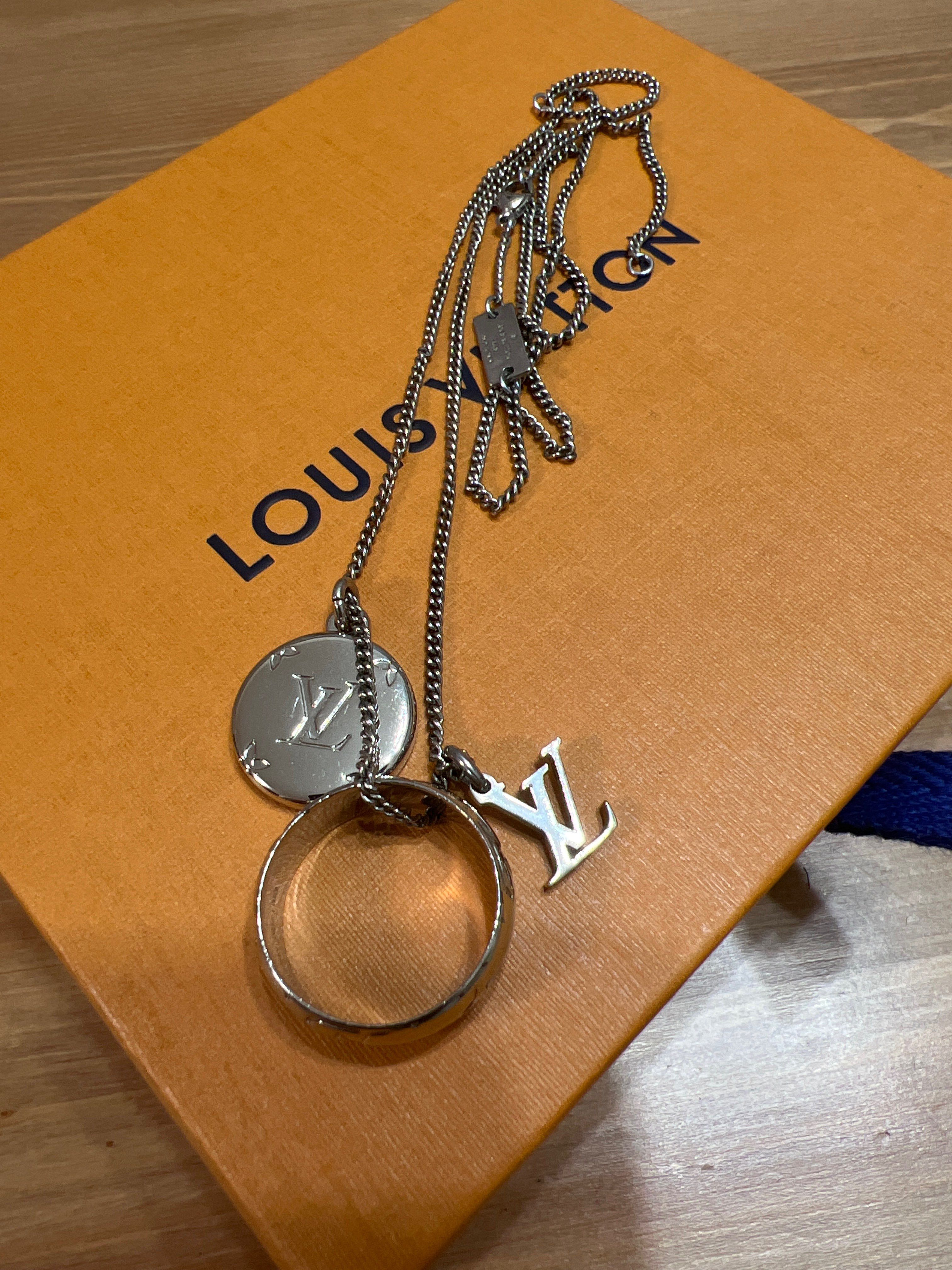 Louis Vuitton Monogram Charms Necklace "Silver"