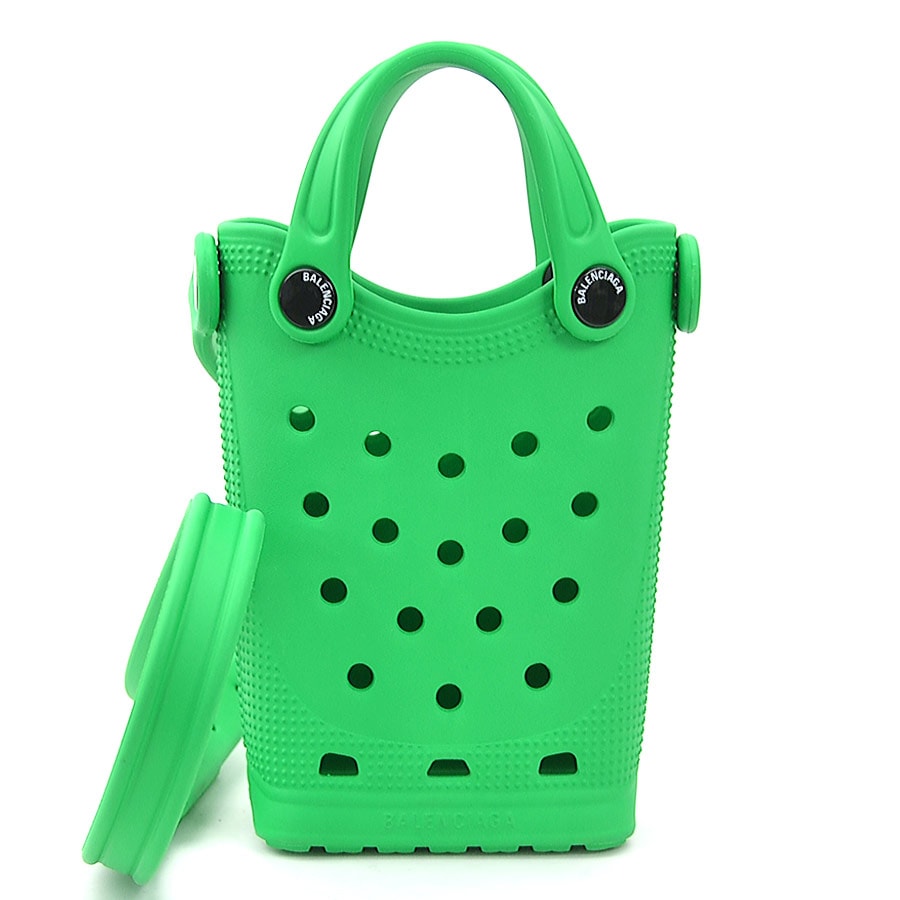 バレンシアガ BALENCIAGA フォンポーチ Crocsコラボ ラバー グリーン ユニセックス【中古】 55867k
